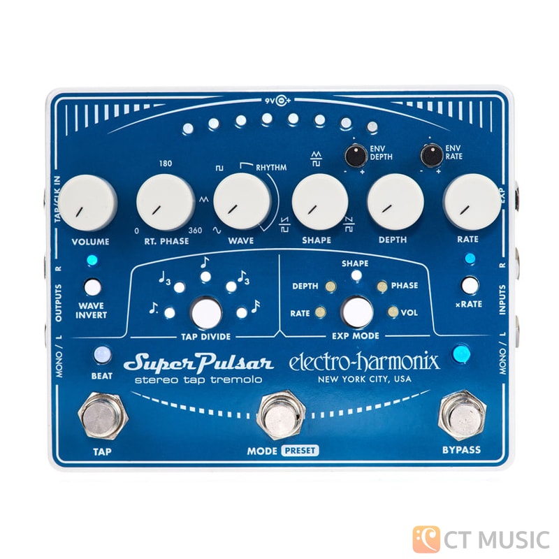 Electro-Harmonix Super Pulsar ギターエフェクター Electro-Harmonix Super Pulsar Stereo Tap Tremolo Pedal