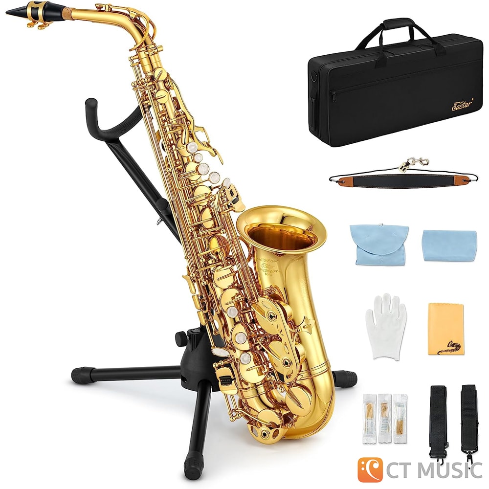 Eastar AS-II Student Gold Lacquer E Flat Alto Saxophone สต็ Eastar AS-II Student Gold Lacquer E Flat Alto Saxophone สต็
