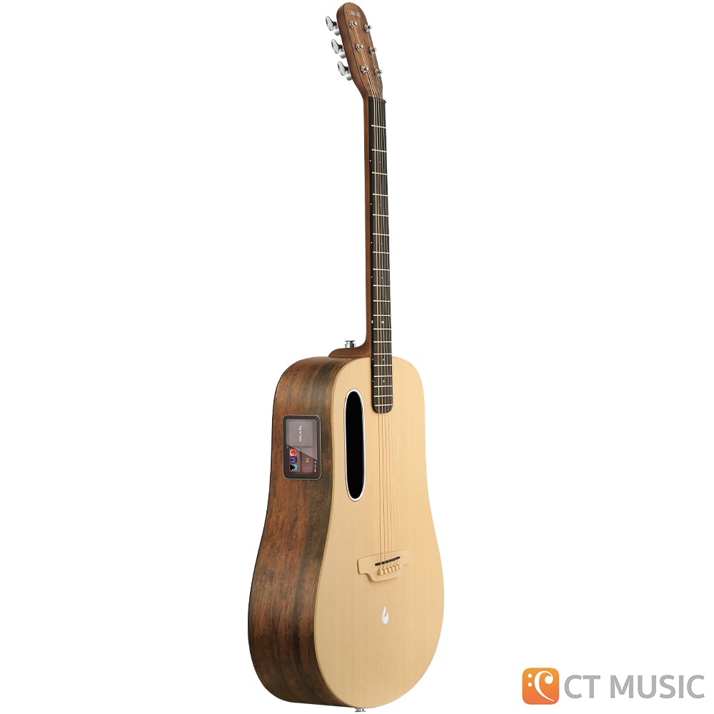 LAVA ME 4 Spruce 41" With Airflow BagWoodgrain Brown & Burlywood Bundle With Rok-It Tripod Guitar Stand, Kopul PREM Performance Series