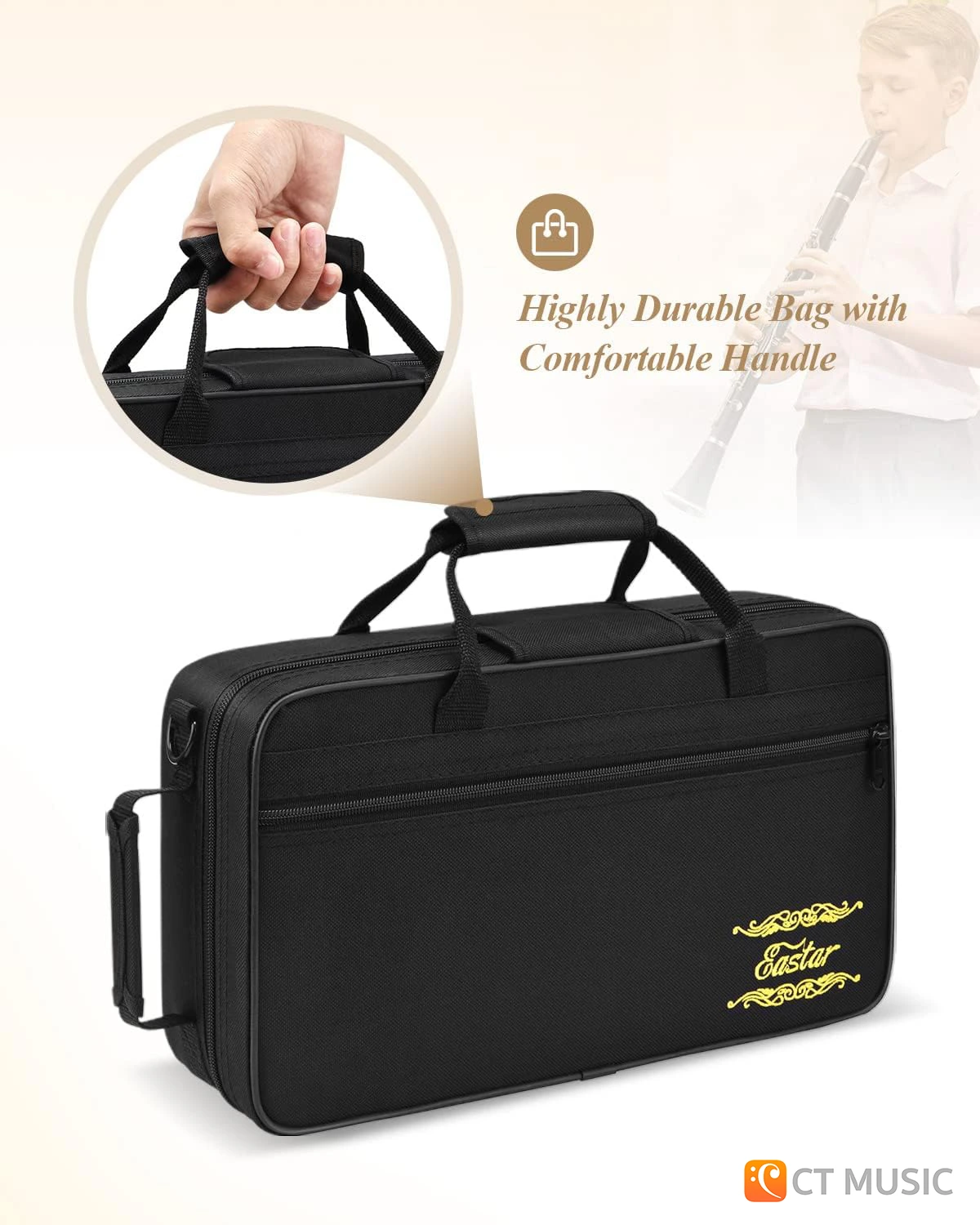 Eastar ECL-300 Black Ebonite Clarinet B♭ クラリネット 専用ケース/スタンド/クリーニングキット付属 Eastar ECL-300 Black Ebonite B Flat student Clarinet สต็อกแน่น